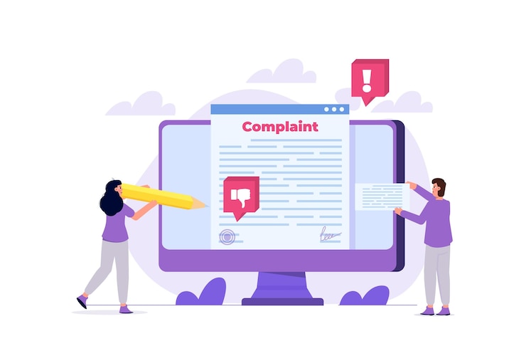 Vector somplaint form online concept vector illustration