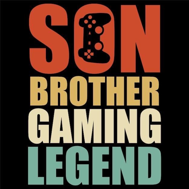 Son Brother Gaming Legend 타이포그래피 티셔츠 디자인