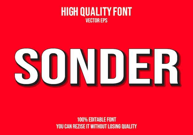 Sonder Bewerkbare tekst Lettertype-effect