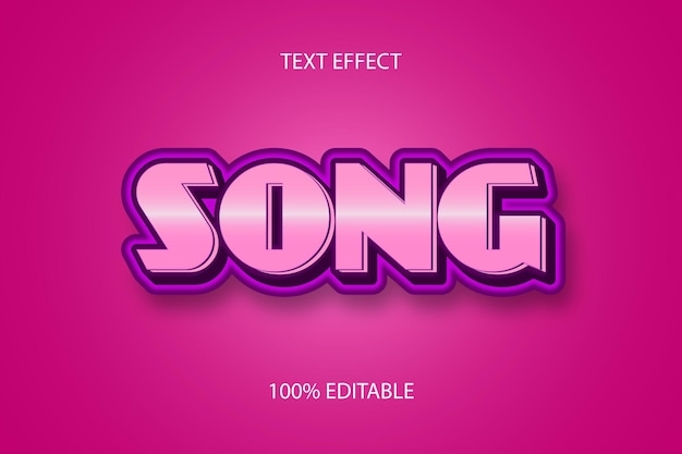 Song color pink Editable Text Effect