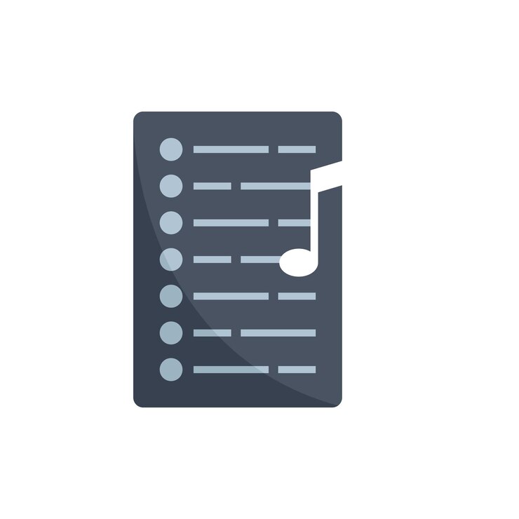 Vector song playlist icon flat vector mobile application music song list isolated