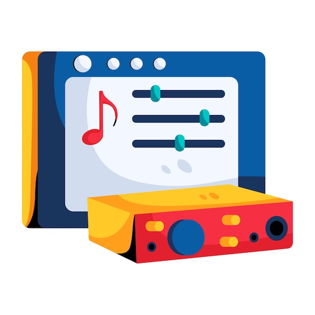 Vector song recording flat style icon