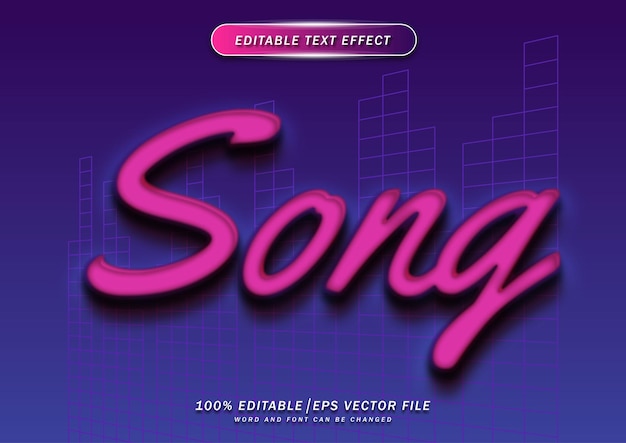 Song text style editable effect