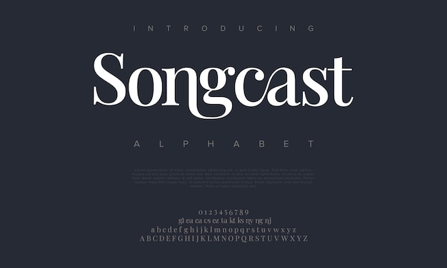 Vector songcast premium luxury elegant alphabet letters and numbers elegant wedding typography classic