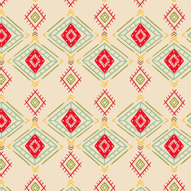 Songket pattern with colourful shapes