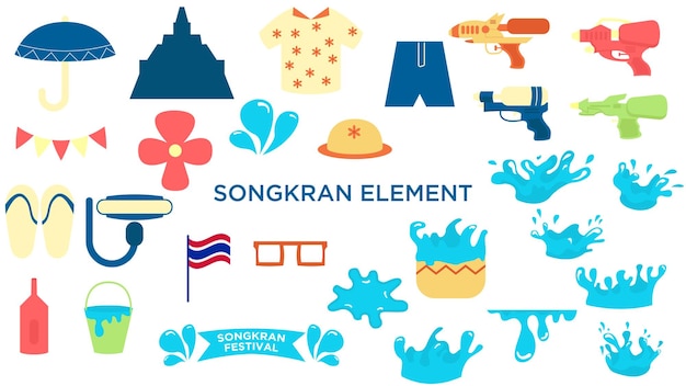 Songkran element design facile da modificare eps 10