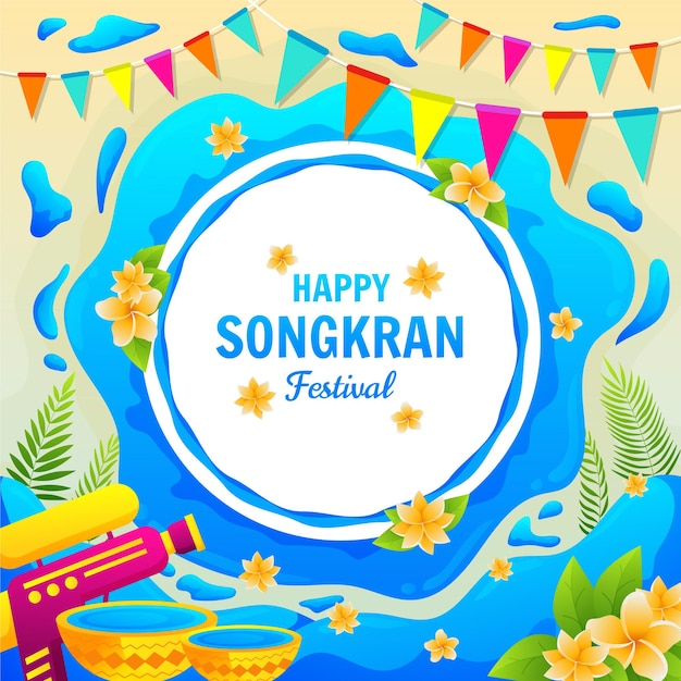 Vector songkran festival background