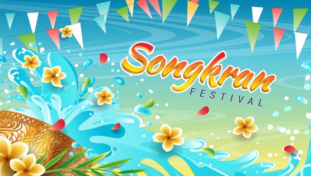 Modello di bandiera del festival di songkran