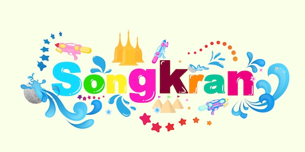 Songkran festival celebration thailand holiday background