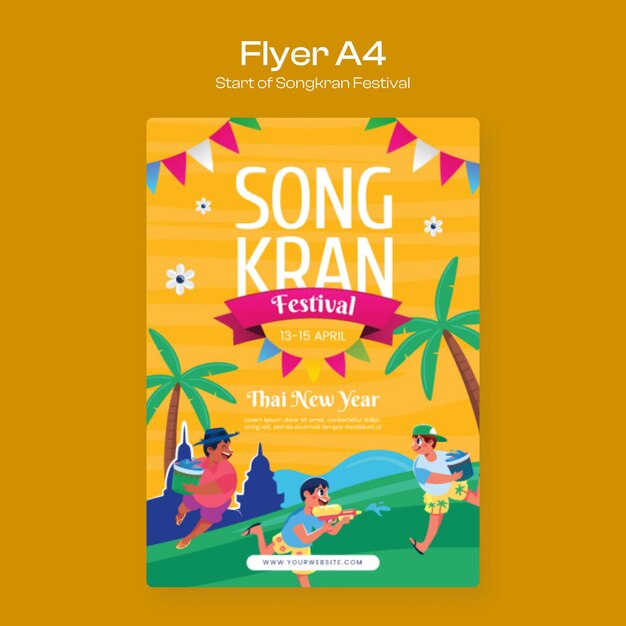 Songkran Festival Flyer Template