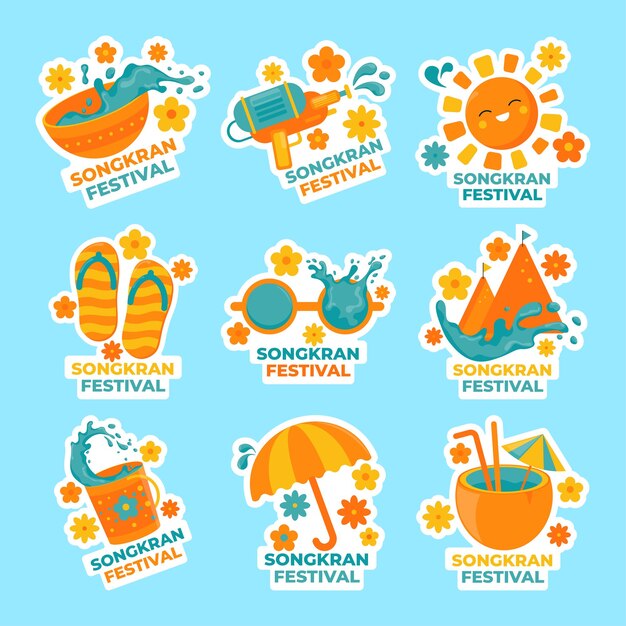 Vector songkran festival holiday sticker
