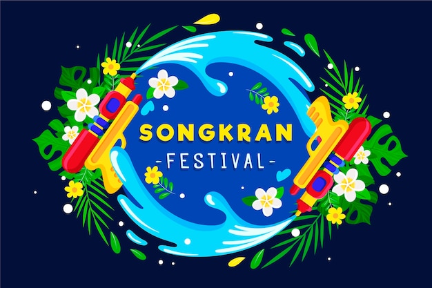 Songkran festival illustratie