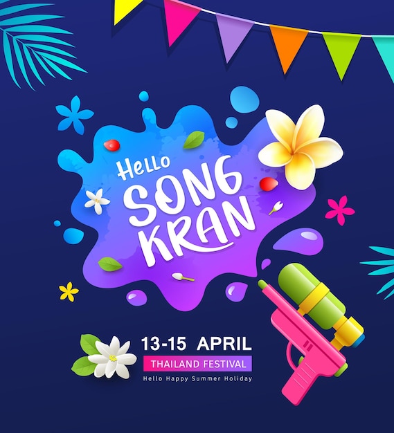 Festival di songkran della bandiera della tailandia