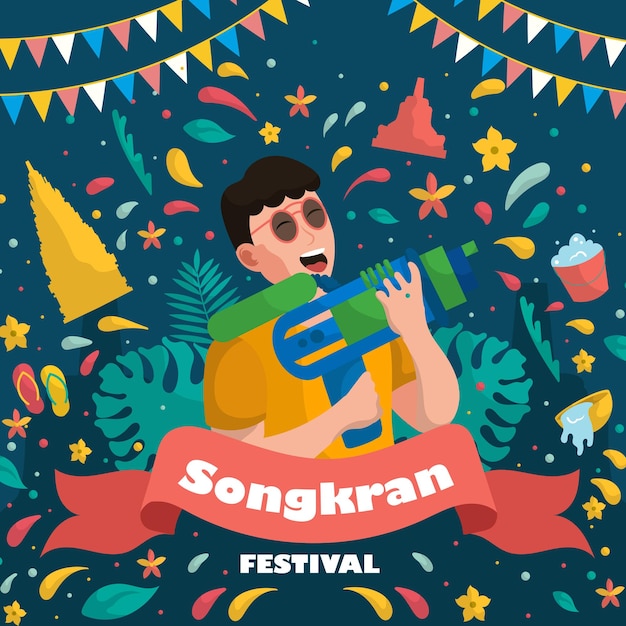 Songkran illustration