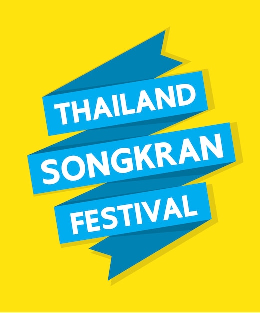 Songkranfestival van thailand op gele illustratie als achtergrond