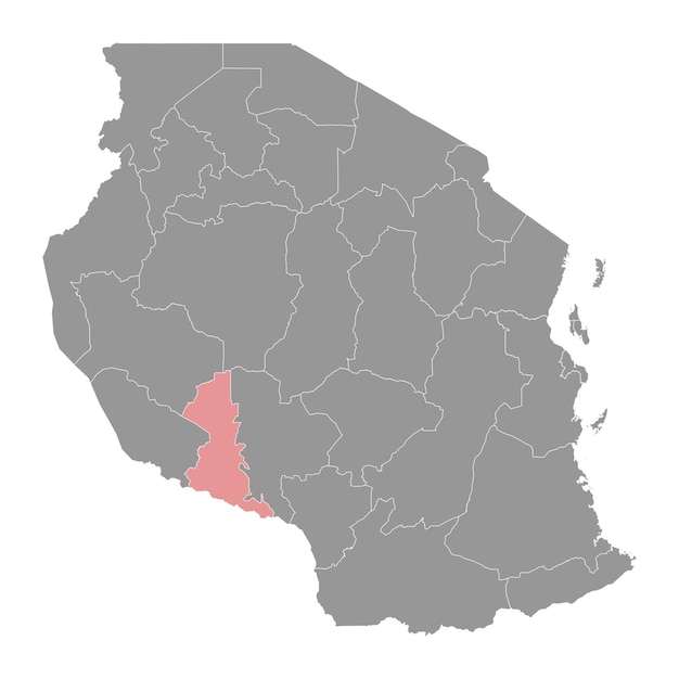 Mappa della regione di songwe divisione amministrativa della tanzania illustrazione vettoriale