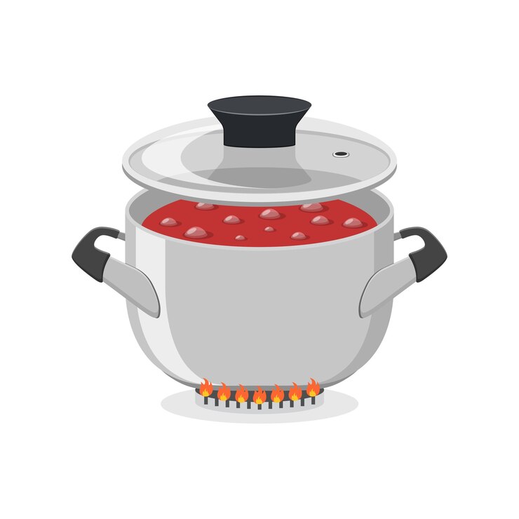 Vector sooking pot icon in flat style saucepan vector illustration on isolated background pan sign business concept
