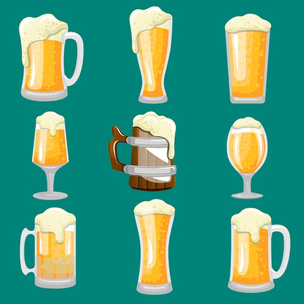 soort bierglas voorraad vector set