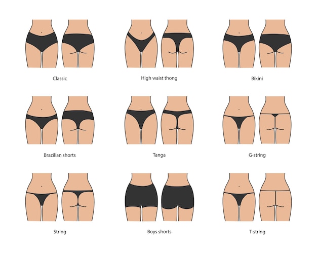 Soorten damesslipjes Voor- en achteraanzicht Ondergoedset klassieke hoge taille string bikini braziliaanse shorts tanga Gstring string jongens shorts Tstring