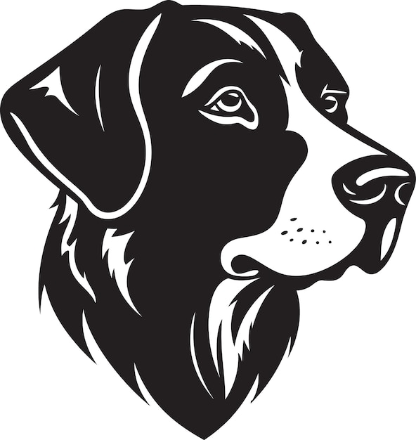 Векторная иллюстрация собаки с чёрной стойкой Равен Ревери Векторная графика собаки