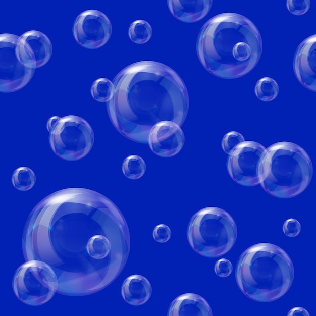 Sop bubble seamless background on royal blue EPS vector format