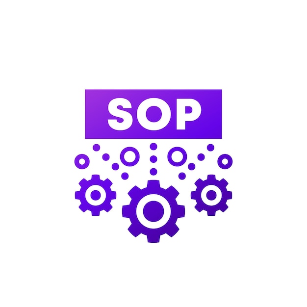 Sop icon standard operating procedure vector design