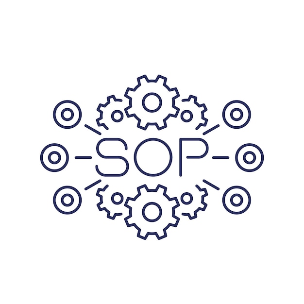 Vector sop standard operating procedure line icon