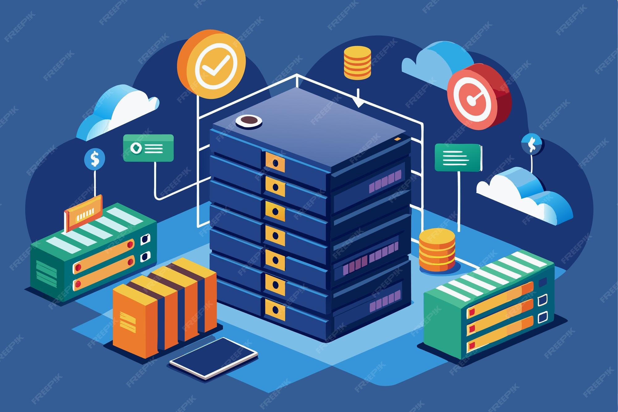 A sophisticated backup server setup is displayed in a digital ...