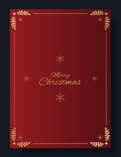 sophisticated christmas card with a deep red background elegant gold accents delicate snowflakes and a graceful merry christmas message a timeless and luxurious design for festive greetings