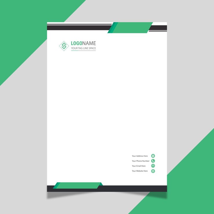 Vector sophisticated green corporate letterhead template a4 size vector design