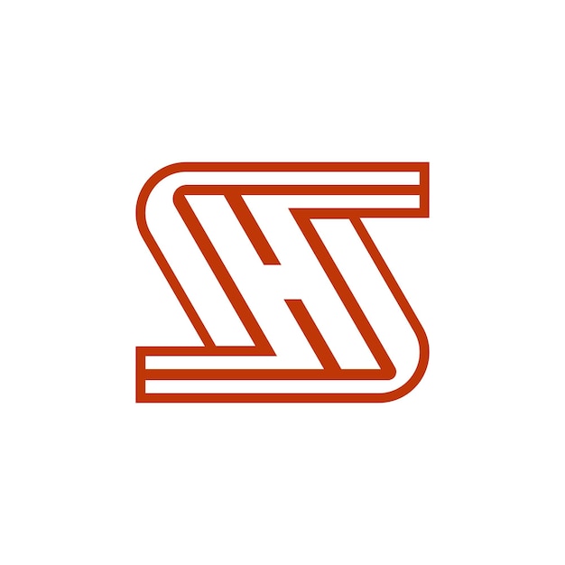 Vector sophisticated intial letter sh or hs logo