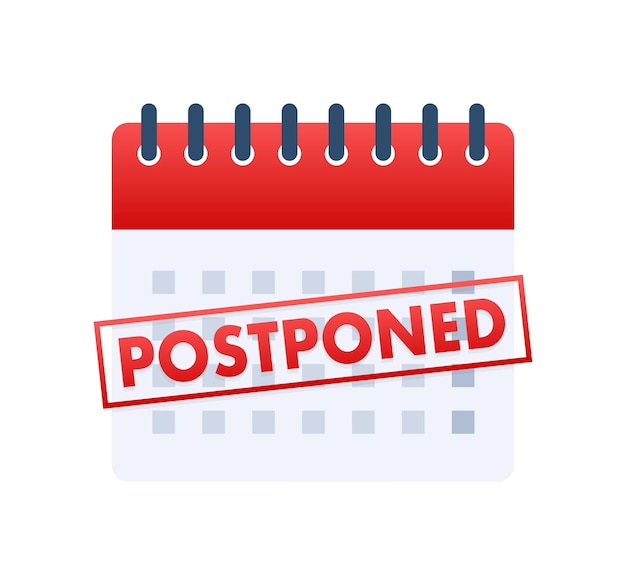 Vector sorry this event is postponed sign label vector stock illustration