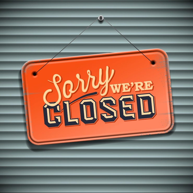 Vector sorry we are closed sign vector illustration