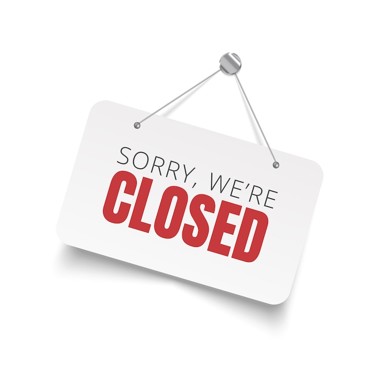 Vector sorry, we are closed sign