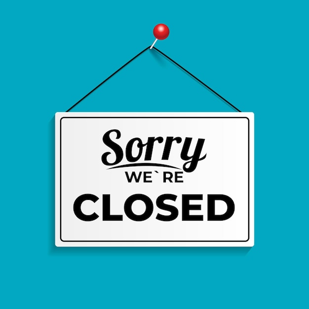 Sorry we`re closed icon sign