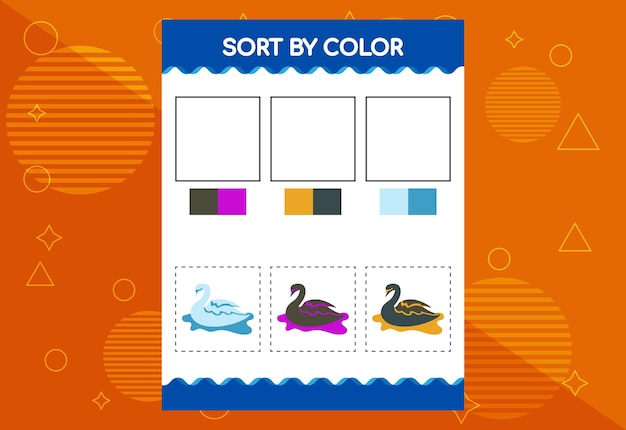 Sort by color worksheet for kids good for school and kindergarten projects educational worksheet