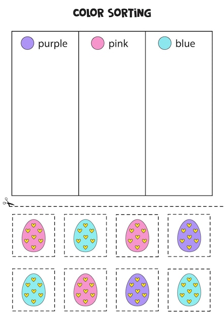 Сортируем пасхальные яйца по цветам учим цвета для детей