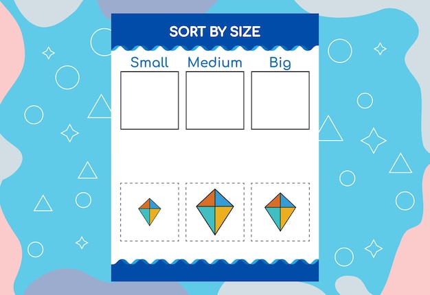 Sort images by size Educational Worksheet For Kids