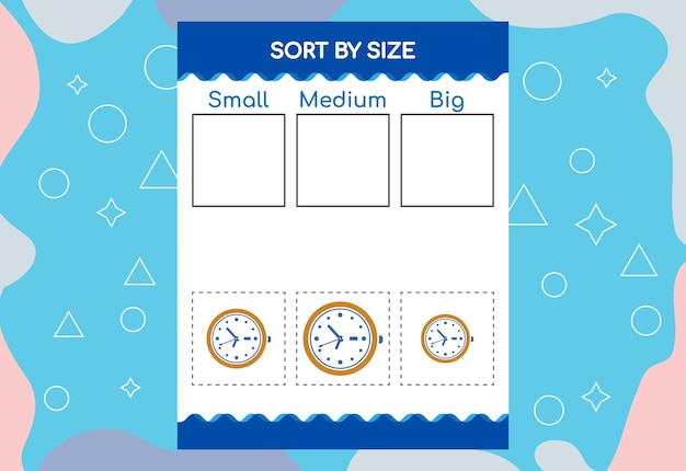 Sort images by size Educational Worksheet For Kids