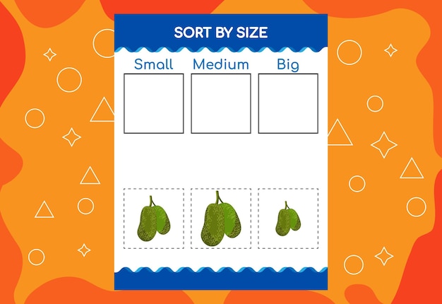 Sort Images By Size With Fruits Educational Worksheet For Kids