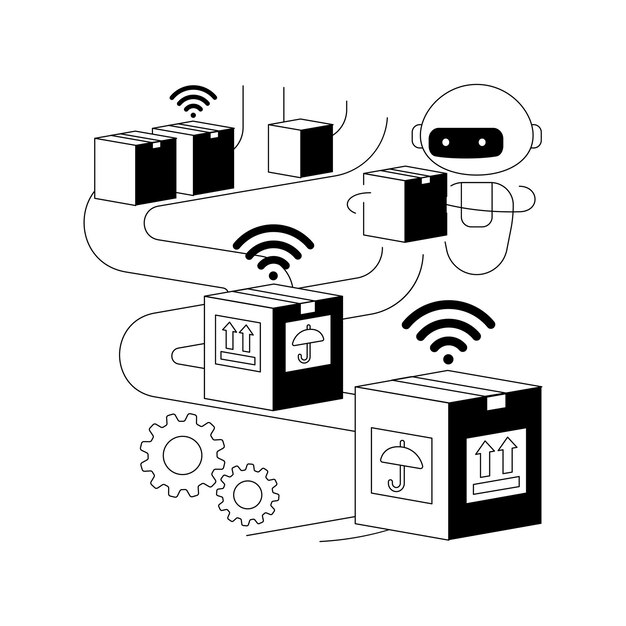 Vector sortation systems abstract concept vector illustration