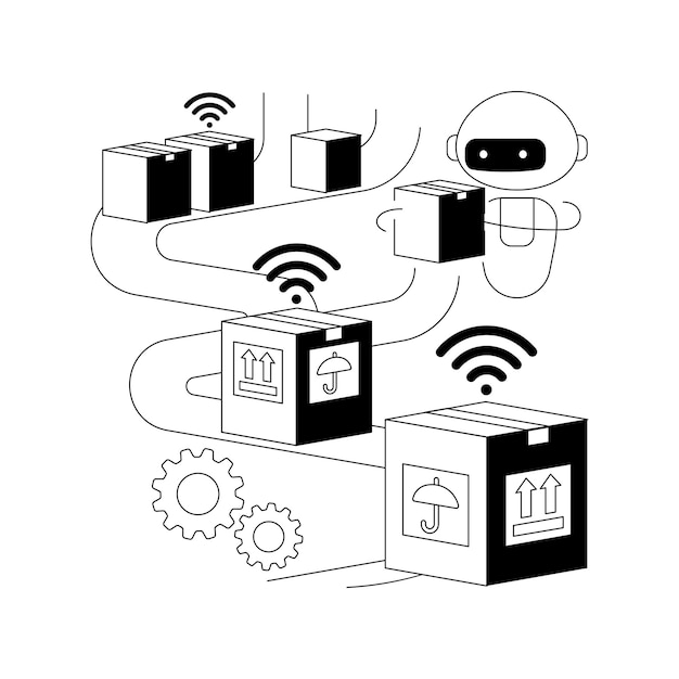 Sorteersystemen abstract begrip vectorillustratie