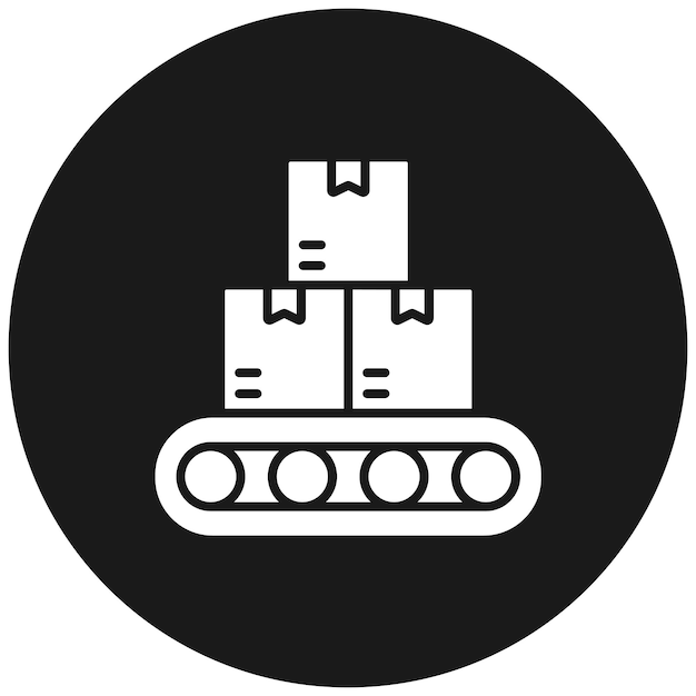 Икона вектора сортировочной машины может быть использована для набора икон промышленного процесса