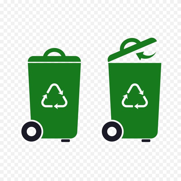 Sorting separation and environmental recycling of waste in garbage cans vector illustration