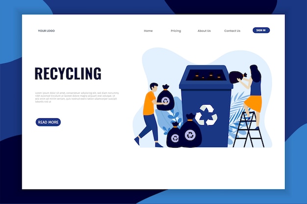 Sorting trash for recycle landing page