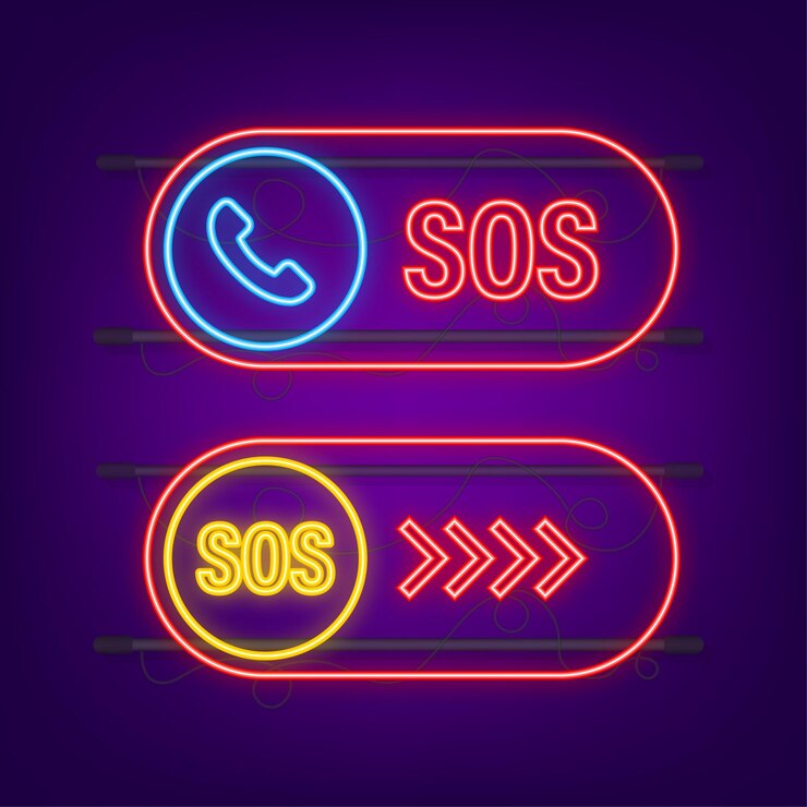 Вектор экстренный вызов sos. звонок 911. крик о помощи. векторная иллюстрация штока.