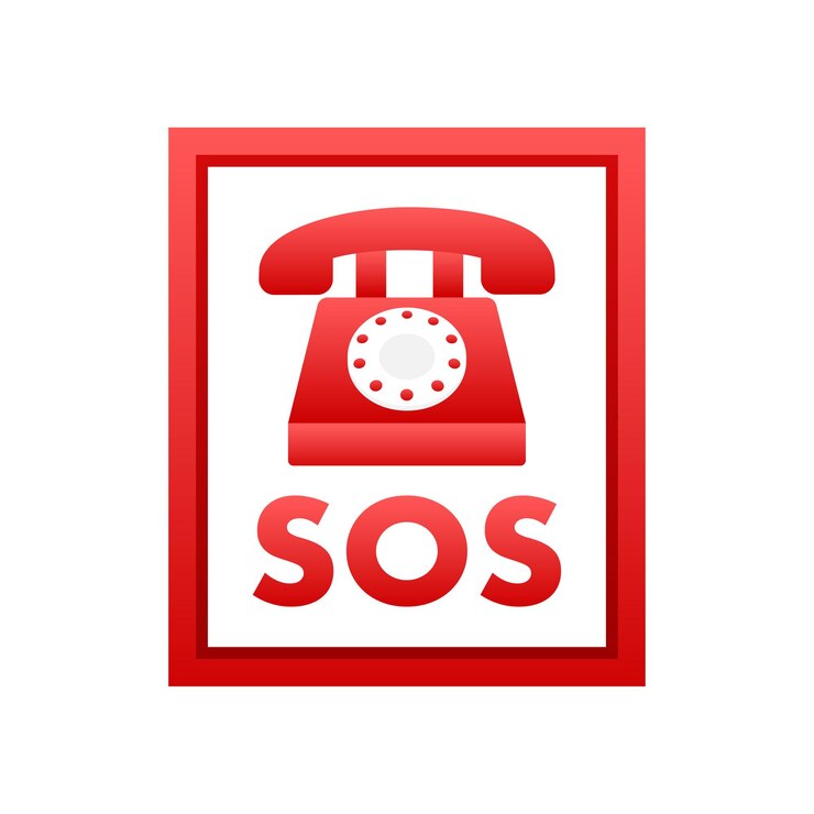 Vector sos emergency call 911 calling a cry for help vector stock illustration