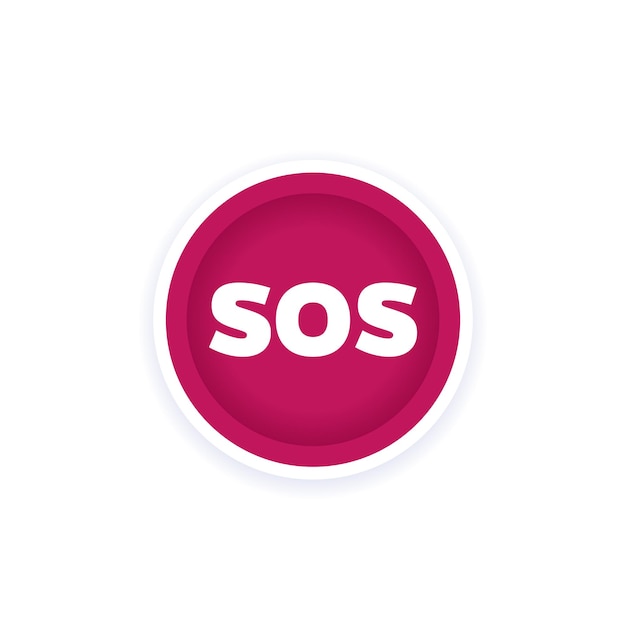 Sos-knop, noodgeval, vectorontwerp