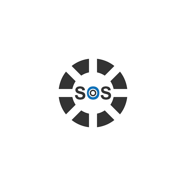 SOS 기호 아이콘 디자인 개념 벡터 템플릿
