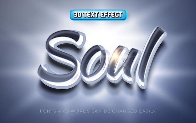 Soul 3d bewerkbare teksteffectstijl